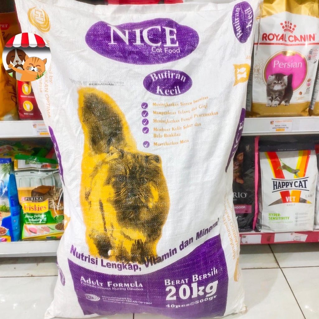Nice Butiran Kecil 20kg - Makanan Kucing Nice Adult Tuna 20 kg - KHUSUS GOJEK/GRAB