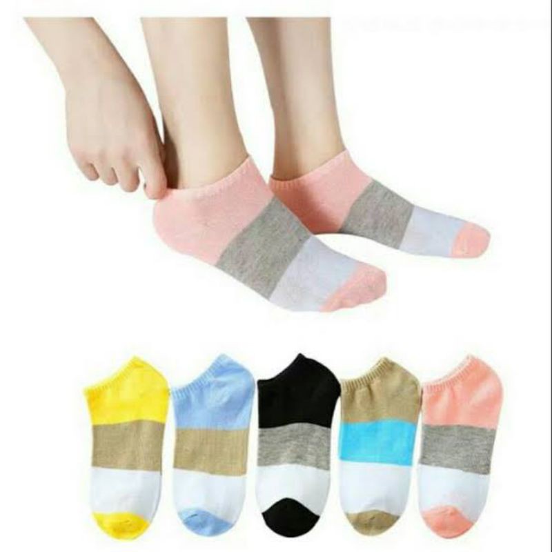 kaos kaki 3 warna semata kaki KAOS KAKI WANITA MOTIF 3 WARNA IMPORT SEMATA KAKI MH.ID