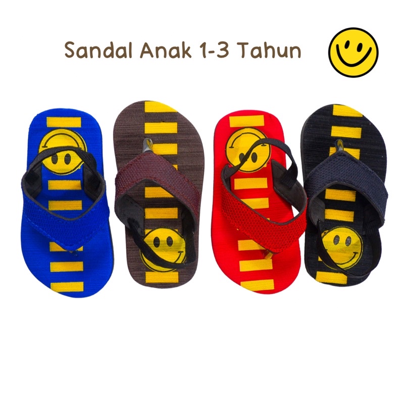 Sepatu Sendal Jepit Anak Laki Laki Perempuan Bayi Balita Sepatu Sendal Anak Bayi Cowok Cewek Smile