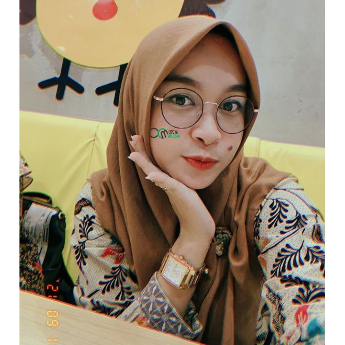 Frame kacamata Korea vintage besi bulat cowok cewek SF 9722