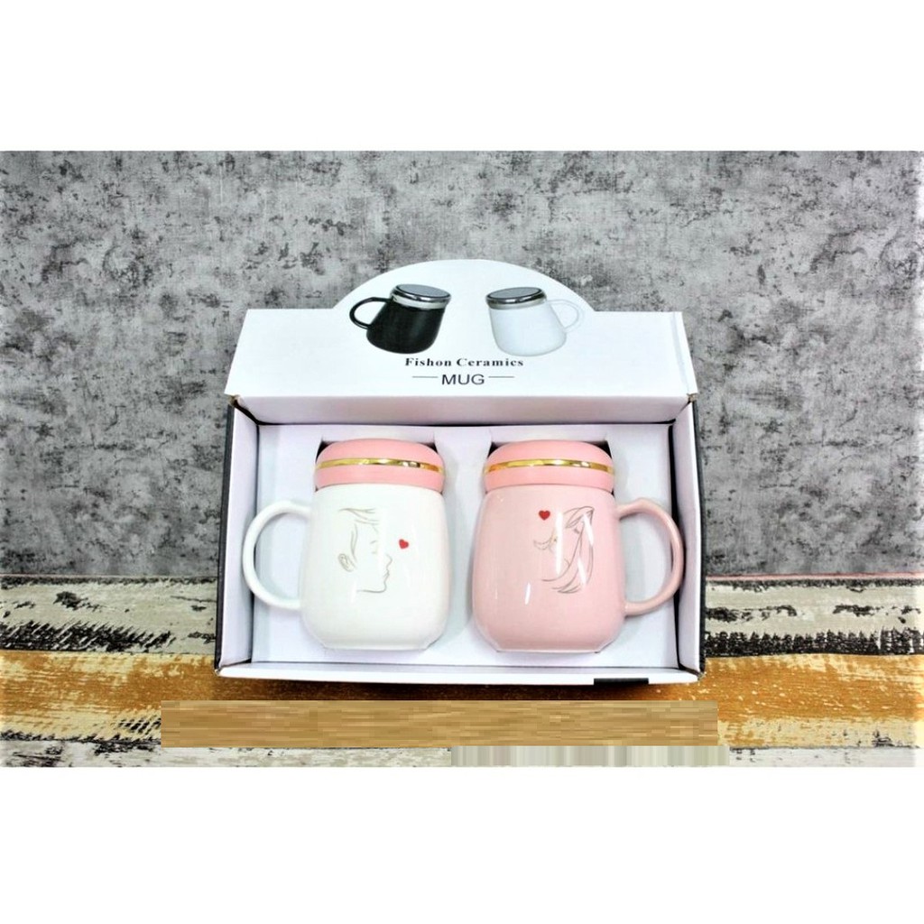 MUG KERAMIK COUPLE / GELAS COUPLE / HADIAH LUCU / HADIAH COUPLE / MUG SEPASANG LOVE / GELAS SEPASANG