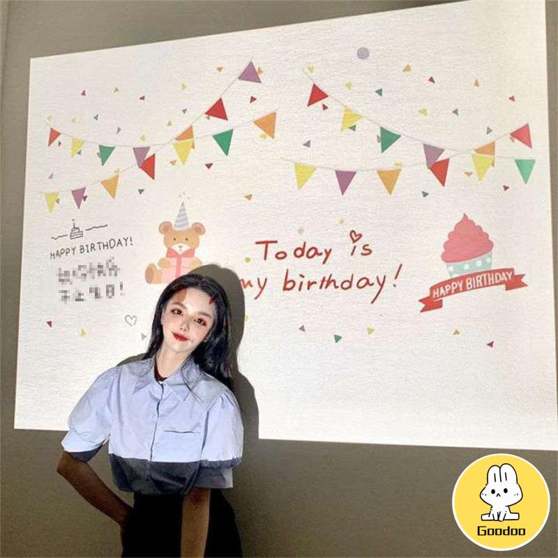 【COD】Happy Birthday Mini Proyektor Selamat Ulang Tahun Lampu Proyeksi Foto Alat Peraga Mini Dekorasi Pesta Gift -Doo