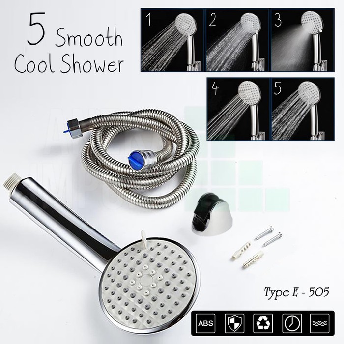 (SerbaSerbi)Paket Shower Cabang Engkol+Hand Shower 5 Sistem Set Type E 505