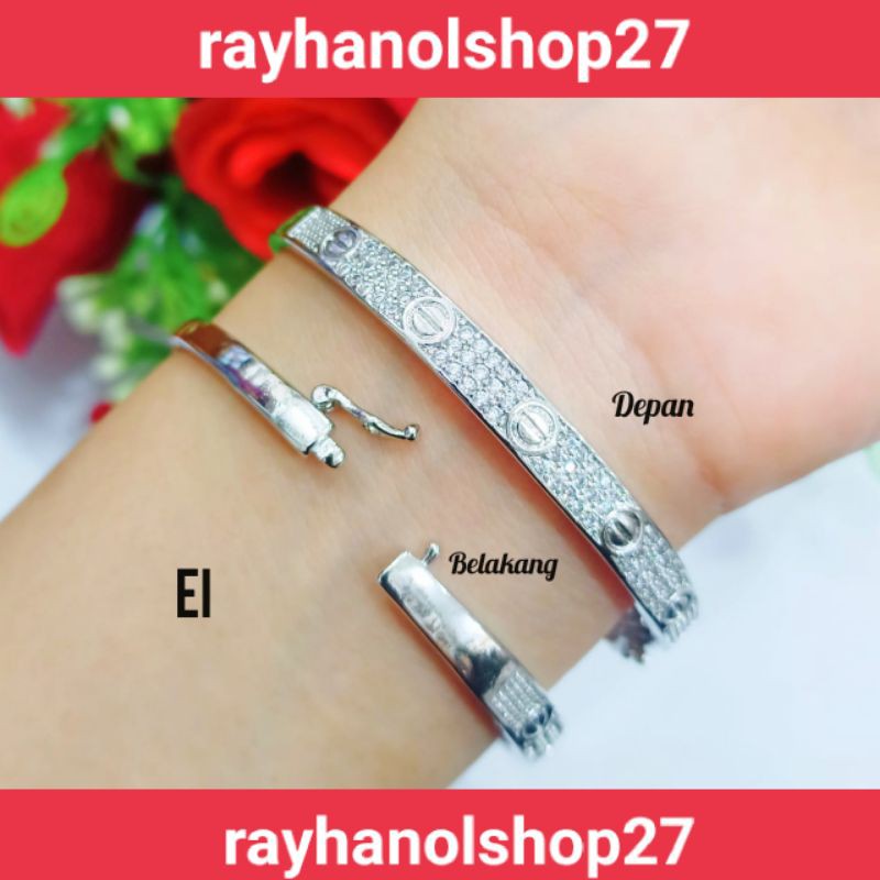 TERBARU GELANG TANGAN TITANIUM WANITA KOLONG FLEKSIBEL LAPIS EMAS 24 K WARNA GOLD DAN SILVER