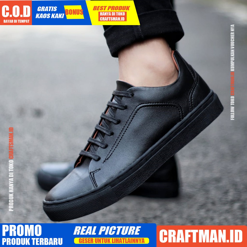 CRAFTS X KNOT Sepatu Kasual Pria Sepatu Pria Casual Kulit Pu Sepatu Casual Pria Cowo/Cowok Ori Sneaker Sepatu Kerja Kantor Kondangan Keren