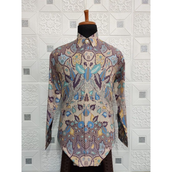 Baju Kemeja Batik Pria Lengan Panjang Pendek Modern Pesta Kantoran G28