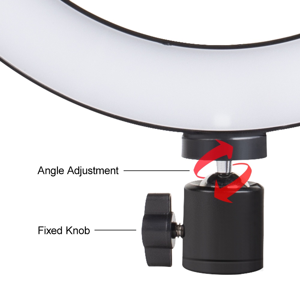 Lampu Halo Ring Light LED Selfie 6 Inch with Tripod + Clamp - YZ-800 - Black