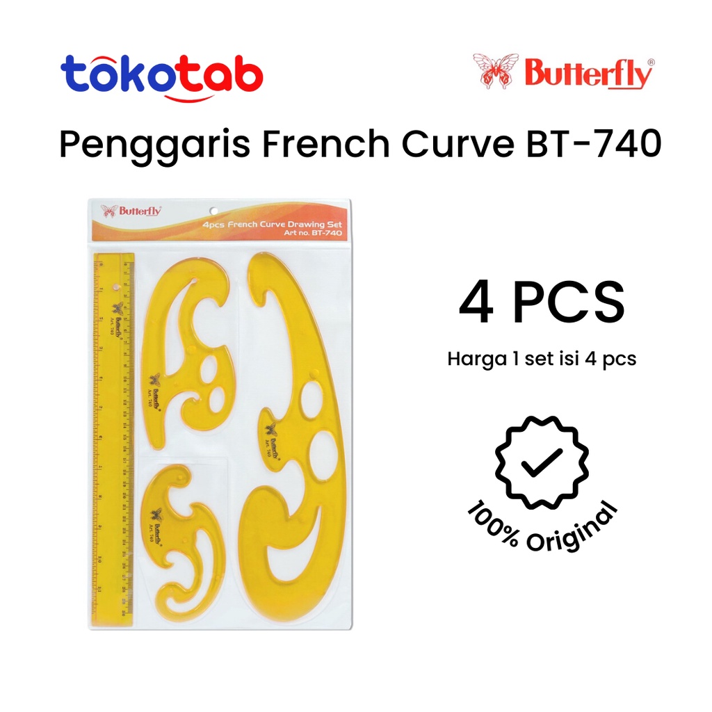 

Tokotab - Penggaris Curva Butterfly BT-740 Pola Baju