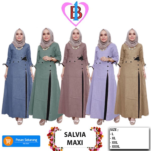 SALVIA MAXI Baju Maxi Wanita Muslimah B1-Love 7670-7975-8232-8585 L,XL,XXL,XXXL