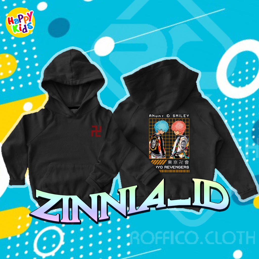 PUNCAK 10.10   Jaket HOODIE ANAK ANIME MANGAN angry smiley tokyo revengers Tokyo Manji GANG