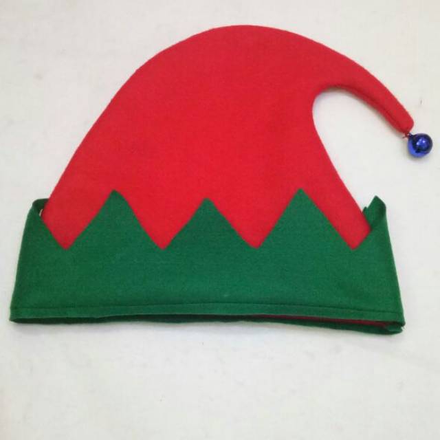 Topi flanel kurcaci elf hat Christmas hat