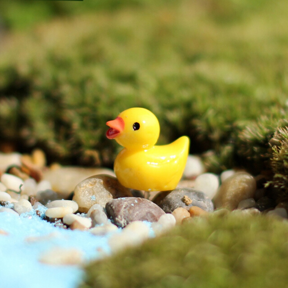 &lt; E2id &amp; &gt; 10pcs Miniatur Bebek Kuning Bahan Resin Untuk Dekorasi Rumah Boneka