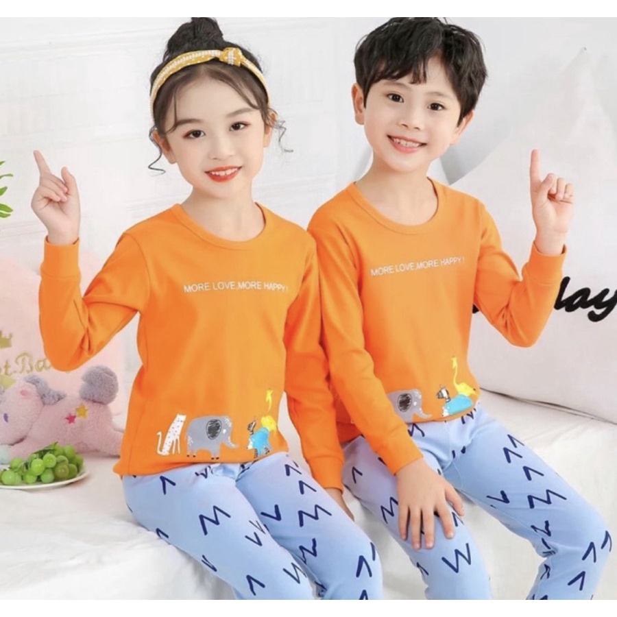 BAJU PIYAMA ANAK BALITA 3-10THN UNISEX KAOS IMPORT SET CELANA PANJANG