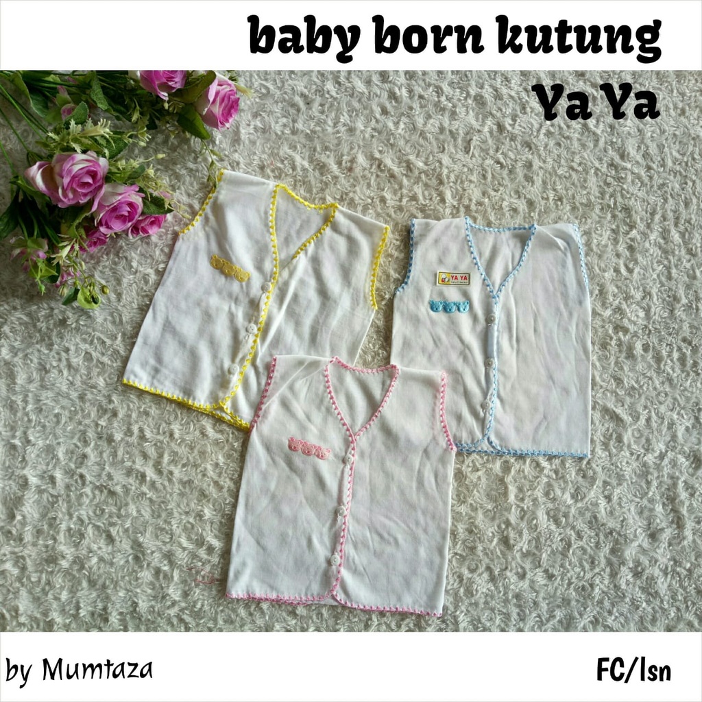 Baju Bayi Newborn YaYa Kutung Yukensi Putih Polos Kancing Depan, Baju newborn Baby