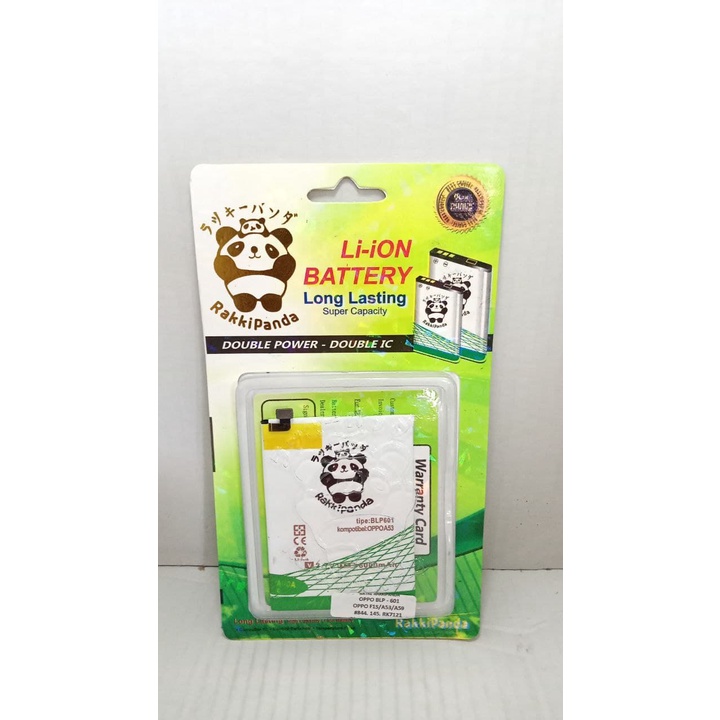 BAT BATRE BATTERY BATERAI RAKKIPANDA BLP601 OPPO F1S/ A53 / A59 DOUBLE POWER/ DOUBLE IC