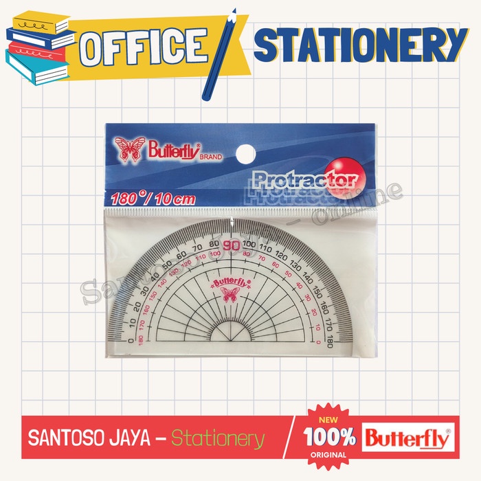 

Penggaris Busur BUTTERFLY 180 derajat - PROTRACTOR - 10 cm