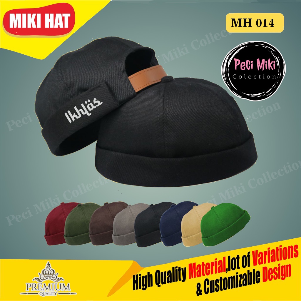 Miki Hat Dewasa Ikhlas Peci Miki hat Premium Original Topi Brimless