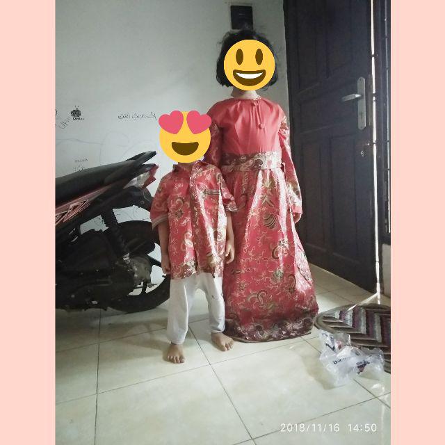 Sarimbit Family Keluarga Gamis Batik Muslim Kd Gentong Merah