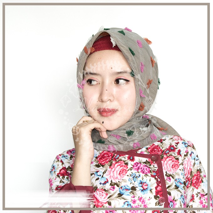 segiempat linen ruby rainbow / square rubby R.19