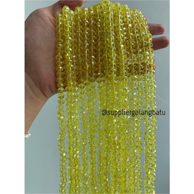 Crystal Ceko kilap 8mm yellow quartz kuarsa kuning bening kristal acc