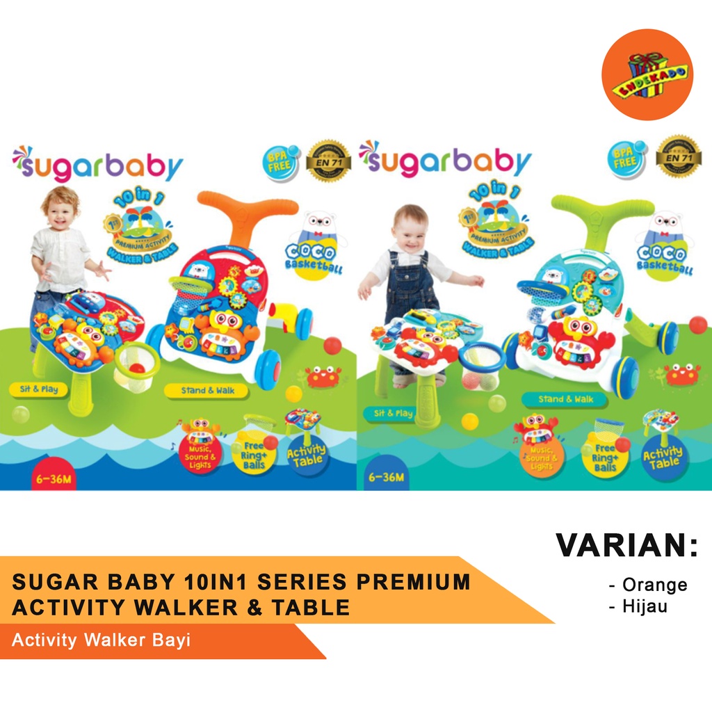 SUGAR BABY 10in1 SERIES PREMIUM ACTIVITY WALKER &amp; TABLE - Coco Basketball