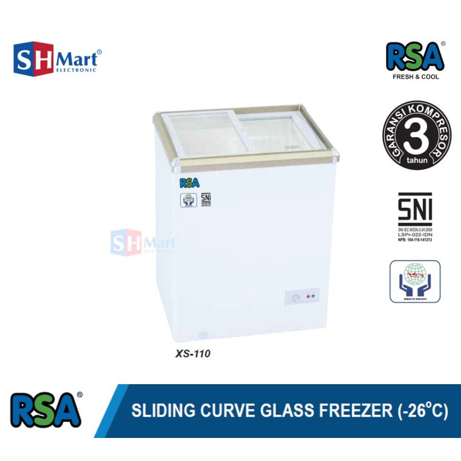Chest Freezer RSA XS110 / XS 110 / XS-110 Freezer Box (SHMART ELECTRONIC MEDAN)