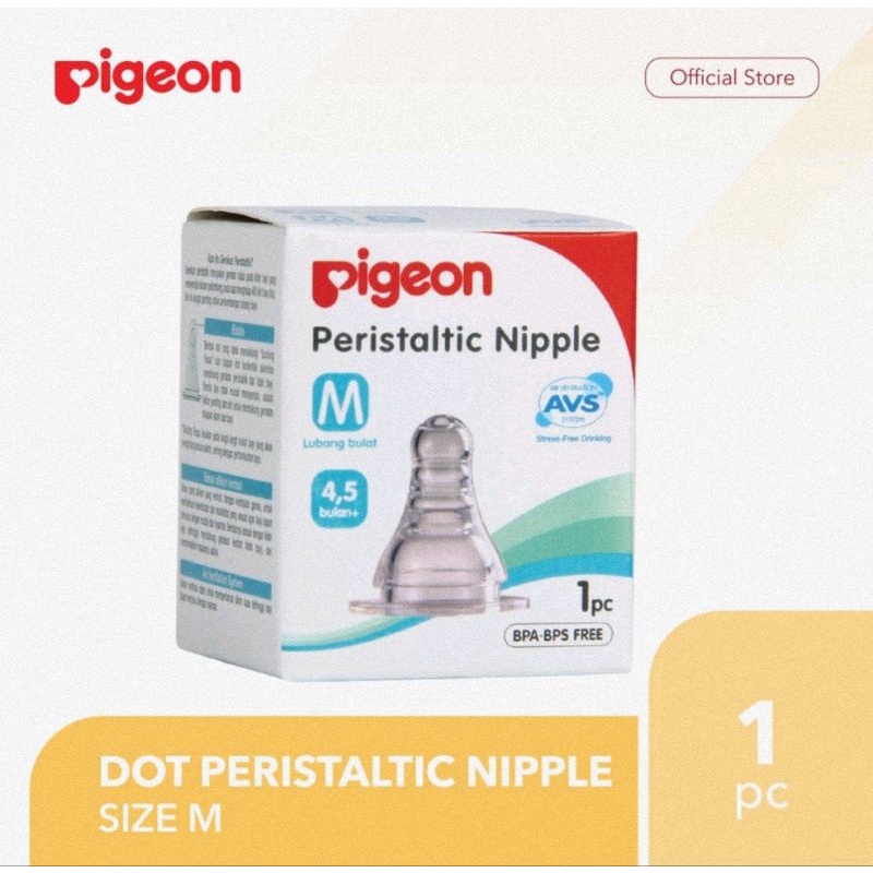 Pigeon Peristaltic Nipple Isi 1 Pcs - Dot Botol Susu Slim Neck