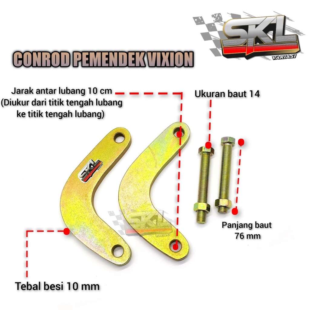 Lowering Kit Pemendek Vixion Xabre XSR 155 MT15 R15  V1 V2 V3 Bahan Besi Baja Kuat Super Tebal 6mm dan 10mm Lebih Tebal Dari Orinya