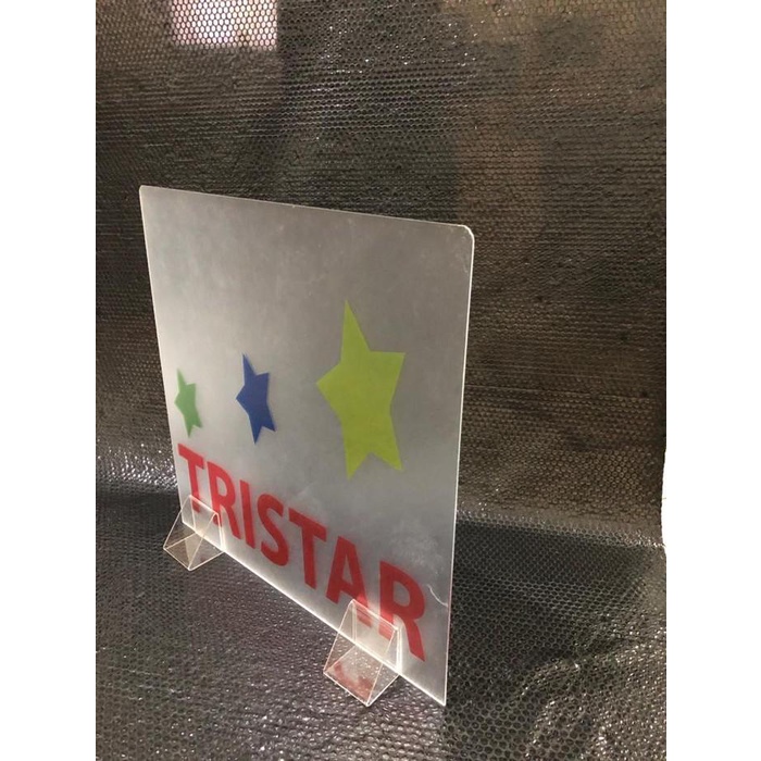 Akrilik Partisi / Meja Penyekat Custom Logo Bebas 60Cmx60Cm Tebal 3Mm