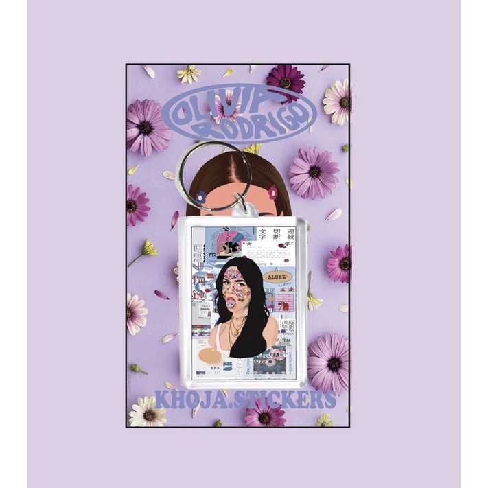 

Olivia Rodrigo Sour Keychain / Gantungan Kunci, 2 sisi akrilik lucu murah high quality