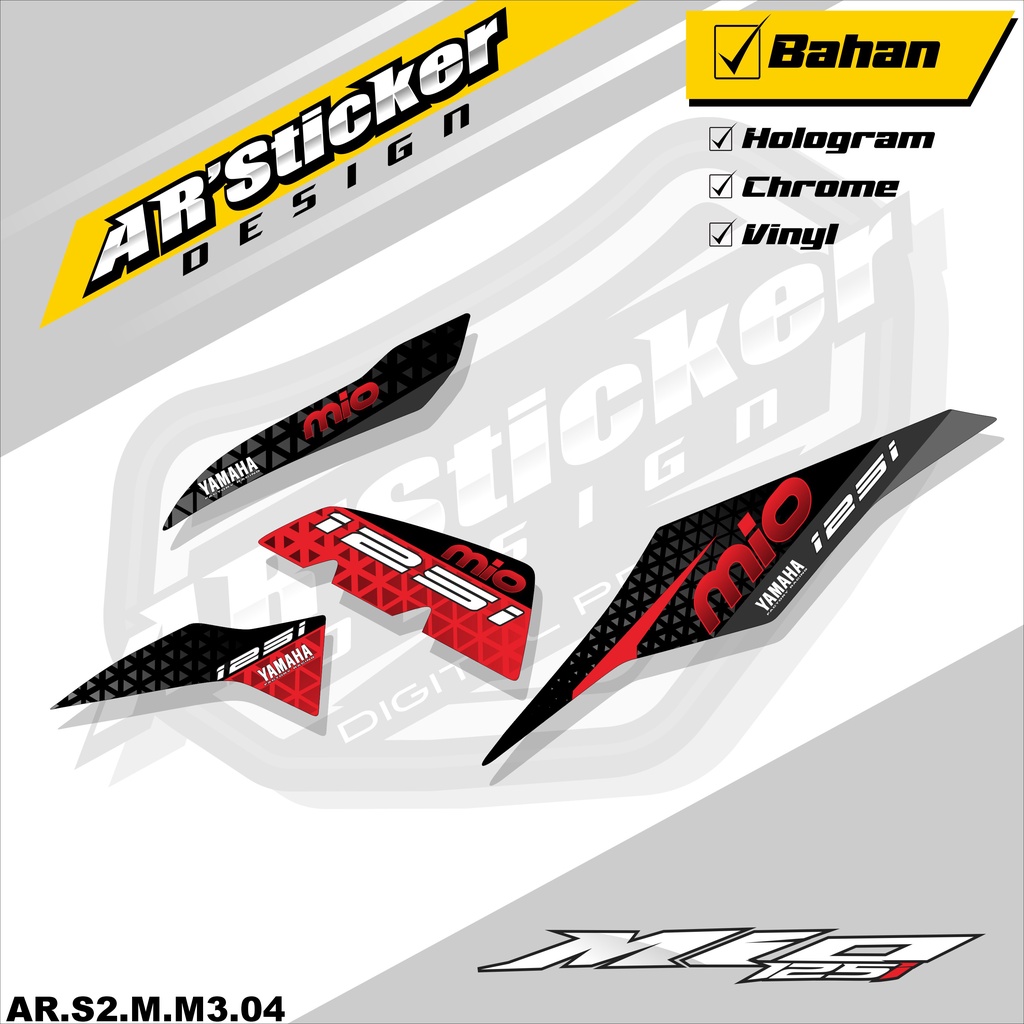 Mio M3 Sticker Striping MIO M3 125 - Stiker Motor Mio M3 / Mio Z List Variasi Hologram AR.S2-04 Raci