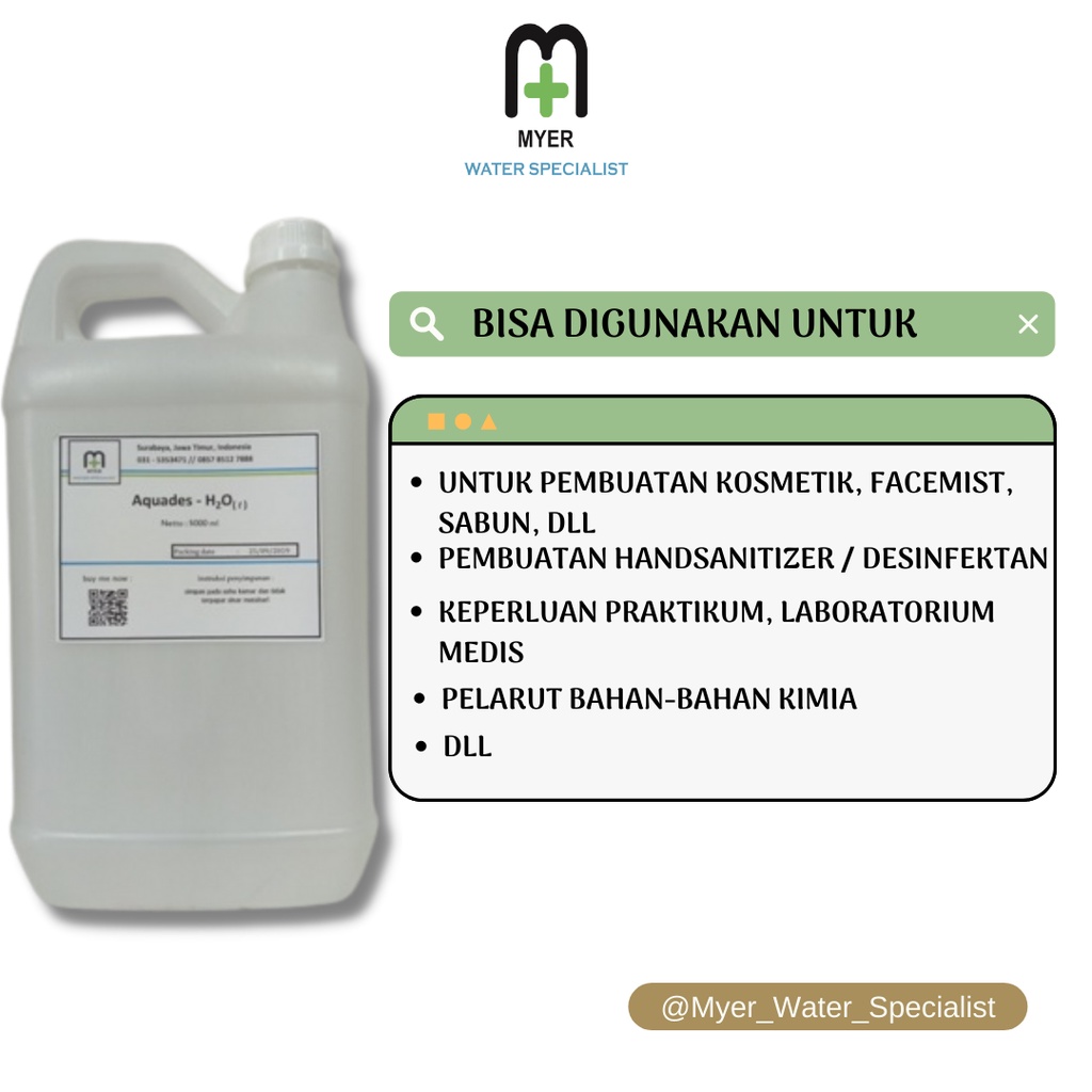 Aquades Aquadest Akuades Air Suling Air Murni Air Aki 5 Liter