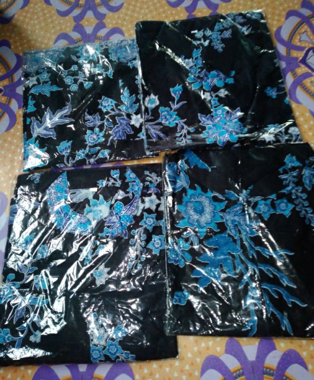 Batik Couple Keluarga Sania Ruffle Ori Ndoro Jowi Dnt Motif Cibulan Biru