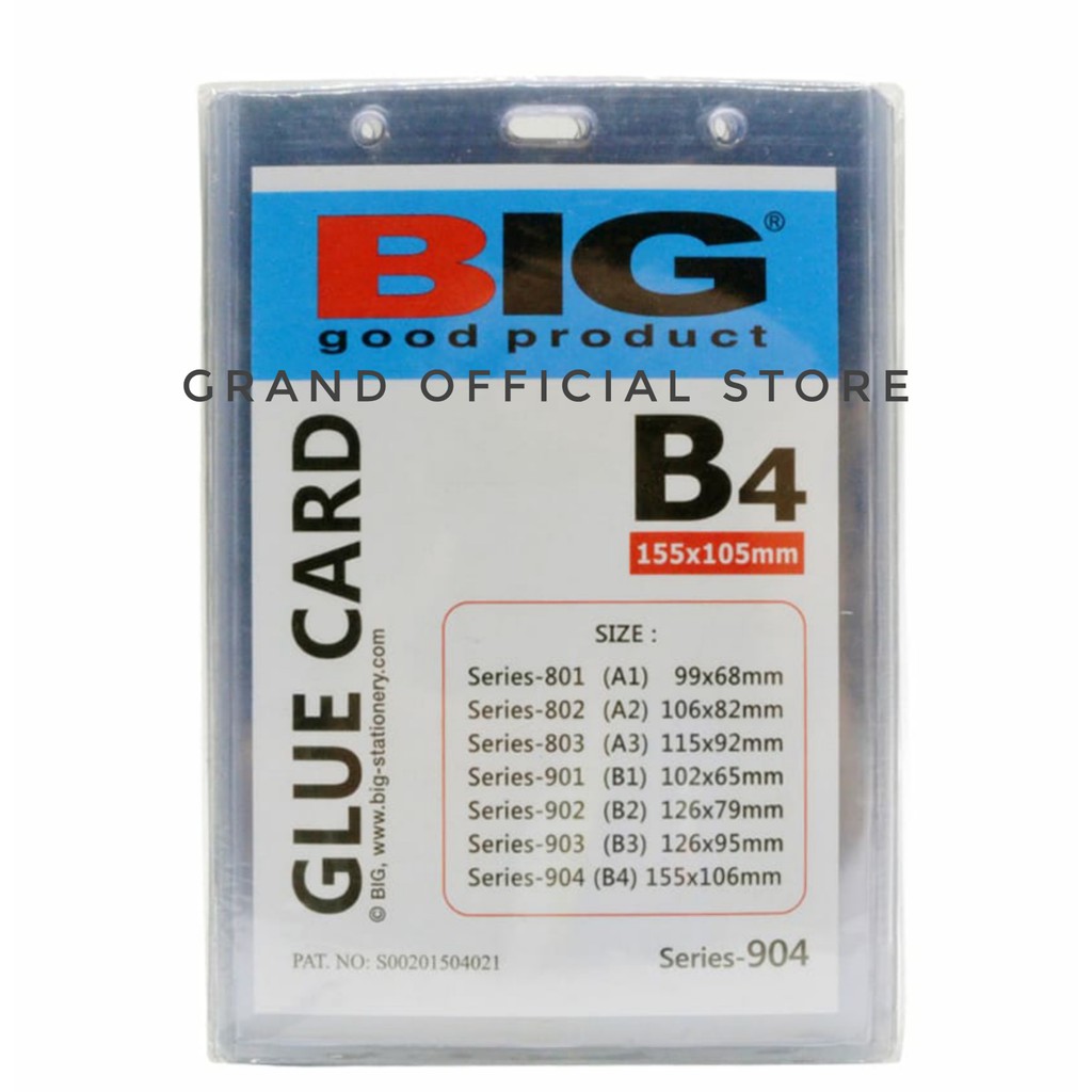 

[GRAND] GLUE CARD / ID CARD MIKA / NAME TAG MIKA BIG B4 155MM x 105MM / 1PACK (20PCS)