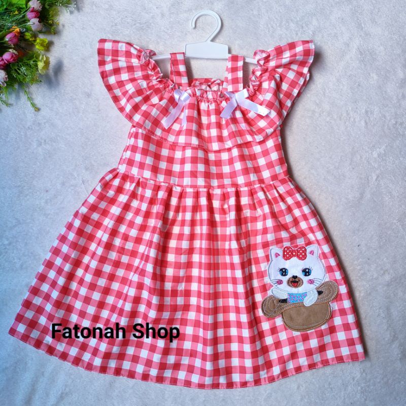 Dress anak 1 2 tahun gaun baju anak cewek perempuan unik ( dress gandul kamila )