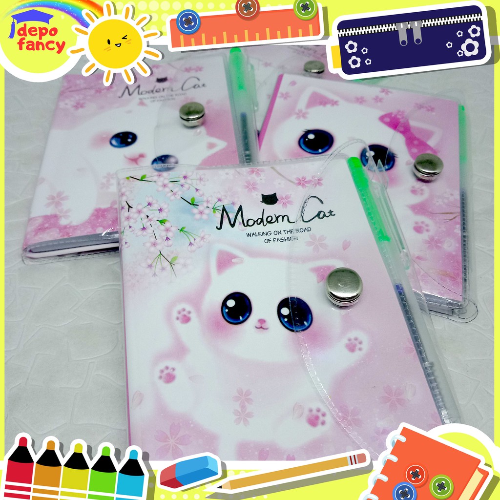 

Buku Tulis Mini Notebook Mini Memo Spiral Motif Fancy + Bulpen BK100-2284A