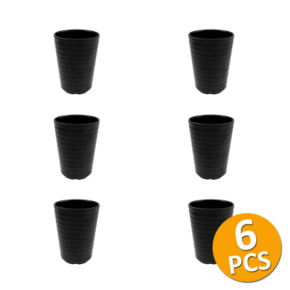 Gameela Houseware Gelas Ulir Datar Hitam Doff - Golden Dragon