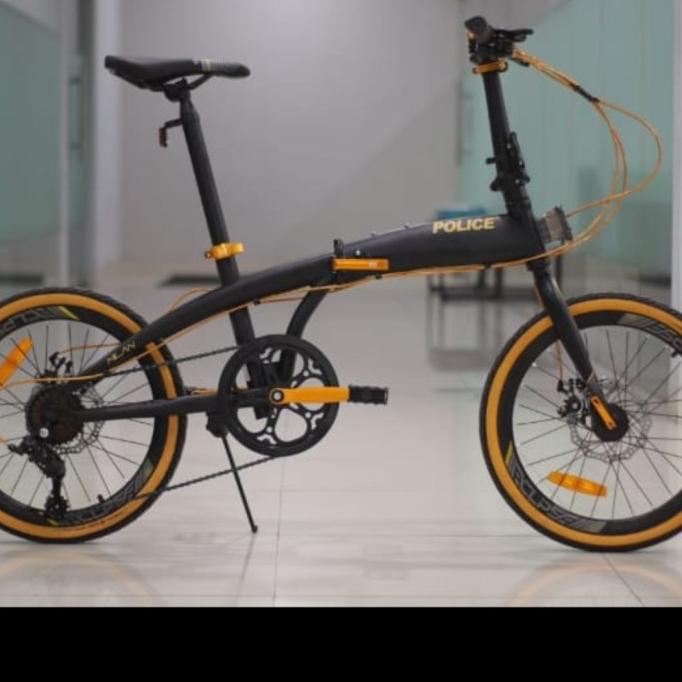 Sepeda Lipat Element Police Milan 8 speed (20 Inch) Bonus Helm RMB