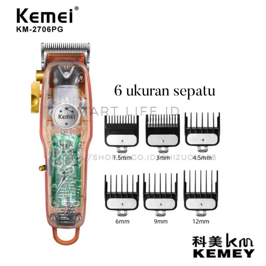 KEMEI km-2706 pg transparant mesin cukur rambut kemei