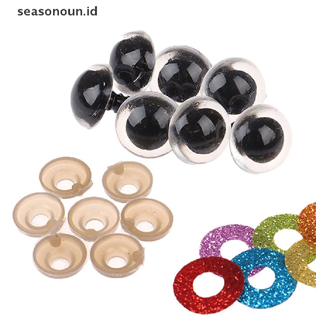(seasonoun) 10pcs / Set Mainan Mata Boneka 3D 20MM Bahan Plastik Untuk Anak