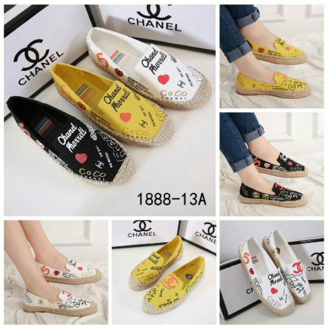 Sepatu wanita  Chanel Coco x Pharrell Limited Edition Espadrilles  A. 1888-13A