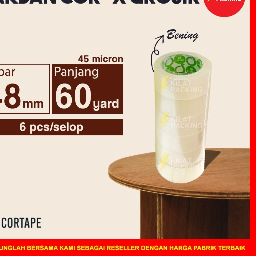 

Kekinian - Lakban Cortape Bening 48 mm x 60 yard Cor-X Ekonomis Ter1 Selop