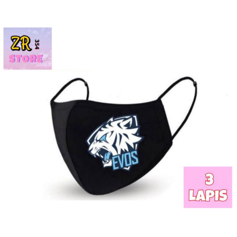 Masker kain 3ply - EVOS E-SPORT // Masker kain 3 lapis - EVOS E-SPORT / Masker Scuba EVOS E-SPORT ga