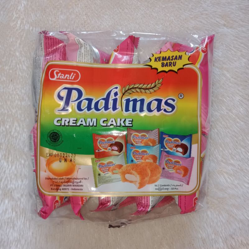 PADIMAS BOLU CREAM CAKE ANEKA RASA COKLAT PANDAN STRAWBERRY 10GR @PACK ISI 10 PCS