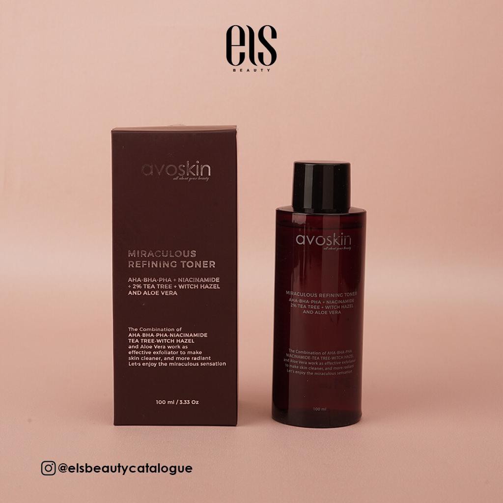 AVOSKIN MIRACULOUS REFINING TONER DAN SERUM | Shopee Indonesia