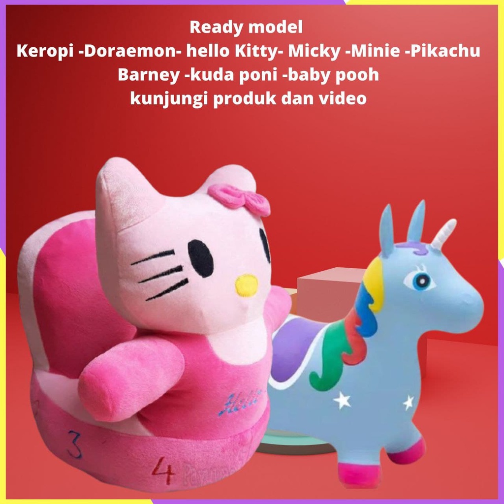 kuda kudaan karet jumbo murah unicorn musik anak besar tebal led dan musik