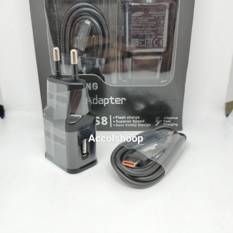 Charger Samsung Type C Hitam ORI 2A Support Fast Charging