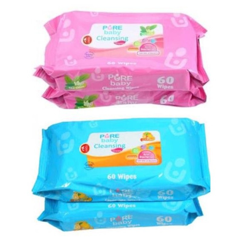 Pure Baby Cleansing Wipes Tissue Basah Buy 1 Get 1 60 lembar