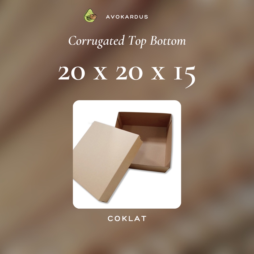 

Kardus Corrugated Die Cut 20x20x15 Top Bottom Kotak Dus Tart