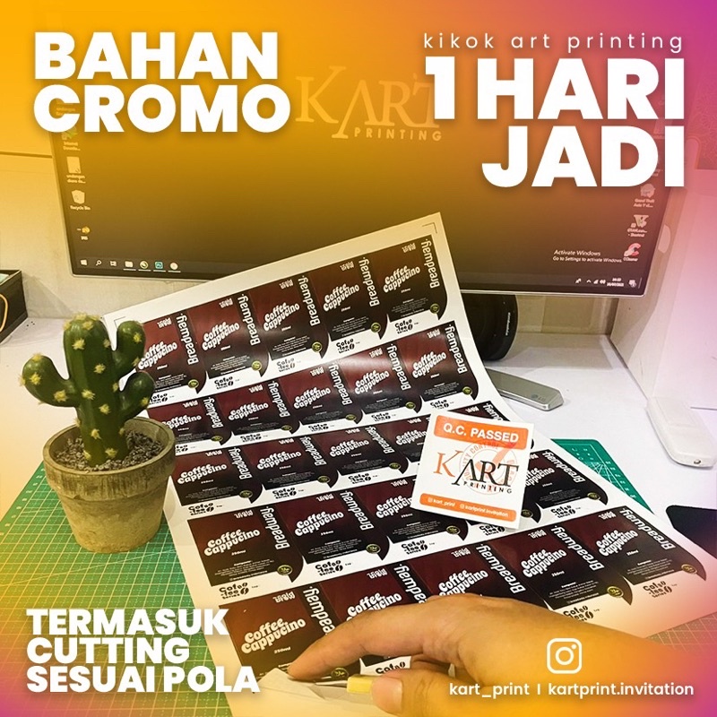 STIKER LABEL CUSTOM CROMO CETAK PRINT PRODUK MAKANAN MINUMAN